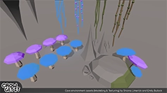 Image of environmental assets designed for a cave scene from Crow Get It