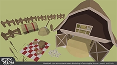 Image of environmental assets designed for a farm scene from Crow Get It